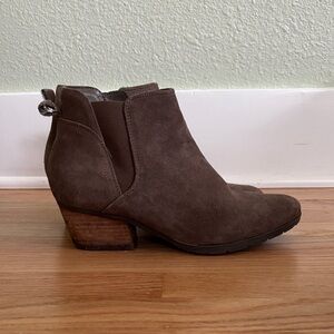 Blondo Chocolate Suede Ankle Booties